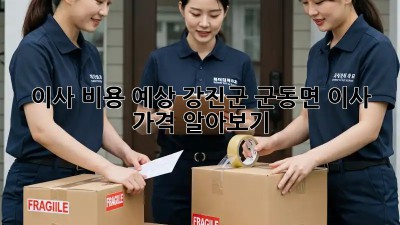 이사 비용 예상: 강진군 군동면 이사 가격 알아보기
