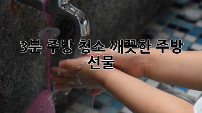 3분 주방 청소, 깨끗한 주방 선물🎁
